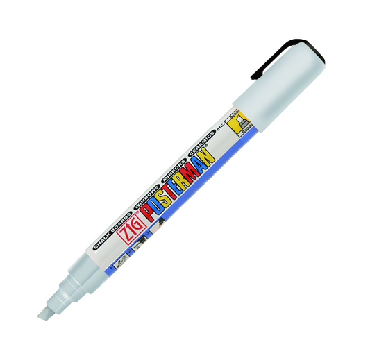 Zig Posterman Waterproof Chalk Marker PMA-50/102 SILVER 6mm Chisel Tip Made In Japan