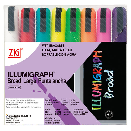 ZIG ILLUMIGRAPH Broad 8 colors set