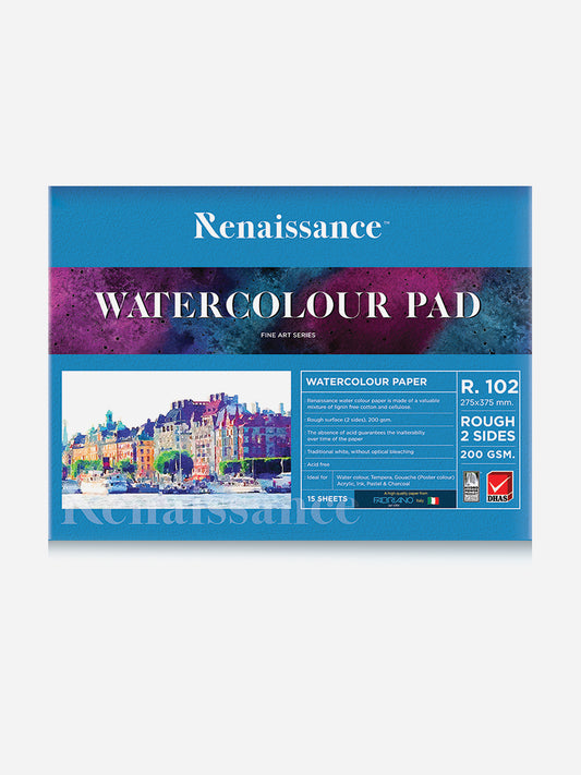 Renaissance R-102 Fabriano Watercolour Pad (15 Sheets, 200 gsm), A3