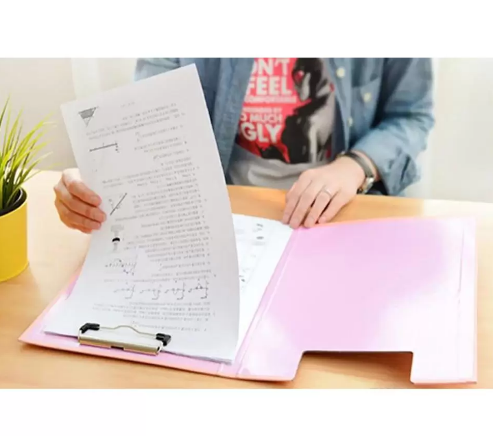 ELEPHANT CLIP FOLDER A4 SIZE (PINK)