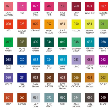 ZIG FUDEBIYORI BRUSH PENS TOTAL 48 COLORS