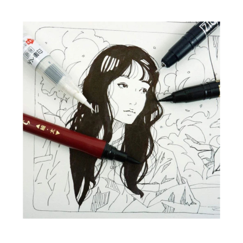 Kuretake ZIG Inktober 2022 Special Set, ILLUSTRATION BASIC SET 3 for Manga Drawing, Lettering and Calligraphy, Professional Artist Quality, Made in Japan