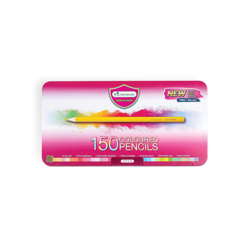 MASTERART Premium Grade Colored Pencils 150 Colors including Pastel Colors, Neon Colors, Metallic Colors, Blender, and Sharpeners for Kids and Adults Coloring