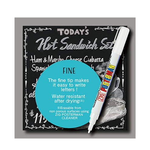 Zig Kuretake Special Set, Posterman LT. Blue 1mm Mangaka 05 Fudebiyori Brush Pen White Illustration Set for Manga Drawing, Lettering and Calligraphy, Professional Artist Quality, Made in Japan