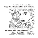 Zig Kuretake Special Set, Posterman LT. Blue 1mm Mangaka 05 Fudebiyori Brush Pen White Illustration Set for Manga Drawing, Lettering and Calligraphy, Professional Artist Quality, Made in Japan