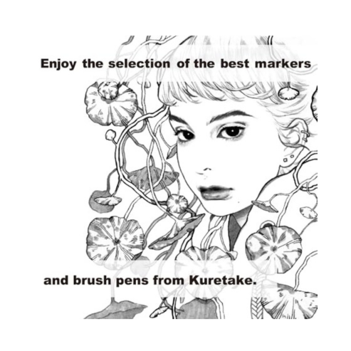 Zig Kuretake Special Set, Posterman LT. Blue 1mm Mangaka 05 Fudebiyori Brush Pen White Illustration Set for Manga Drawing, Lettering and Calligraphy, Professional Artist Quality, Made in Japan