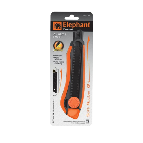 Elephant Perimum Brand Cutter A-1801 Red Color Stainless Steel Blade Cutter, use in office & household and much more. MADE IN THAILAND
