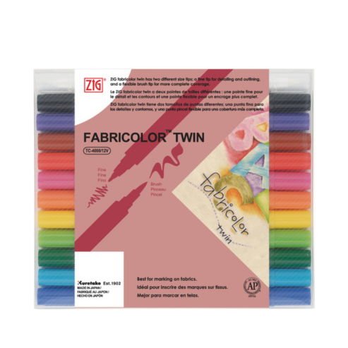 ZIG FABRICOLOR TWIN 12 colors set