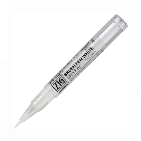ZIG Cartoonist BRUSH PEN WHITE Ultra Fine