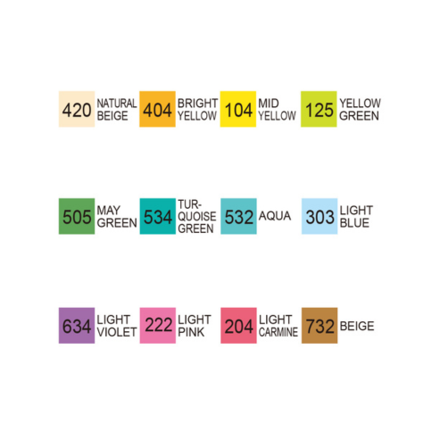 ZIG KURECOLOR TWIN WS 12 colors set Natural Colors