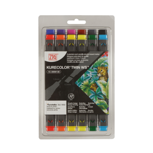 ZIG KURECOLOR TWIN WS 12 colors set Natural Colors