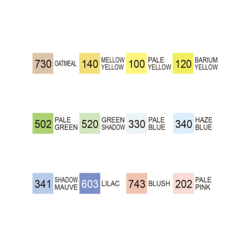ZIG KURETAKE KURECOLOR TWIN WS 12 Pale Colors