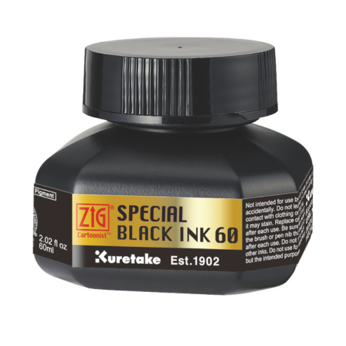 ZIG CARTOONIST SUPER BLACK INK 60 BLACK