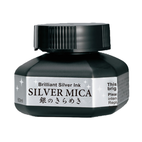 ZIG Kuretake Silver MICA Ink, for dip Pen, Brush, Artist, Non Toxic Paints Ideal for Illustration, Lettering, Drawing, Writing, outlining on Bright and Dark Colored Papers AP-Certified, Made in Japan