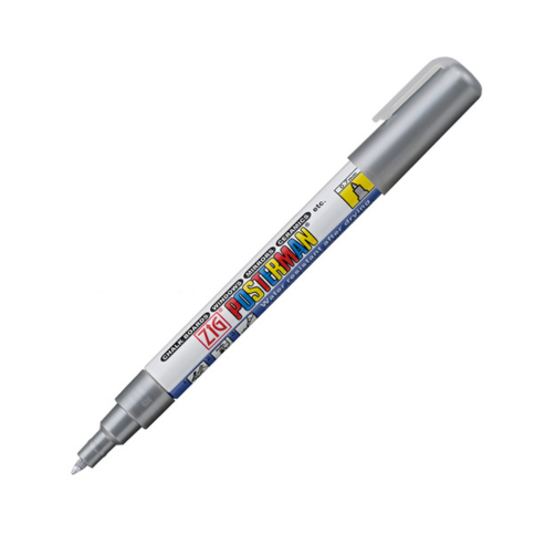 Zig KURETAKE Posterman Waterproof Chalk Marker (PMA-10A) Silver 0.7mm Extra Fine Tip Water resistant after drying, Hi-Opaque, No mess,Odourless, Xylene Free, Professional Quality. MADE IN JAPAN