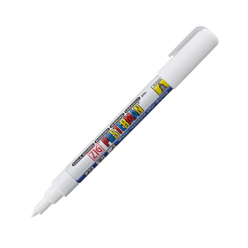 Zig KURETAKE Posterman Waterproof Chalk Marker (PMA-10A) White 0.7mm Extra Fine Tip Water resistant after drying, Hi-Opaque, No mess,Odourless, Xylene Free, Professional Quality.MADE IN JAPAN