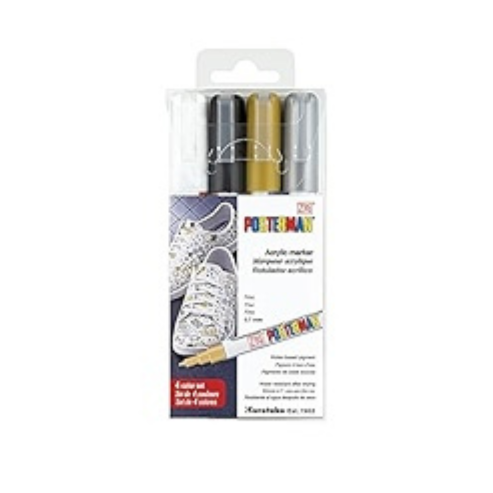 Zig Posterman Waterproof Chalk Marker PMA-10/4VA 4 COLOR SET 0.7mm Extra Fine Tip Made In Japan