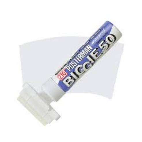 Zig POSTERMAN BIGGIE 50 PLUS WHITE Paint Marker Pen TIP SIZE: 50 mm |Reversible & Washable Tips | For Rocks Painting, Fabric, Wood, Canvas, Ceramic, Scrapbooking, DIY Crafts Made In Japan