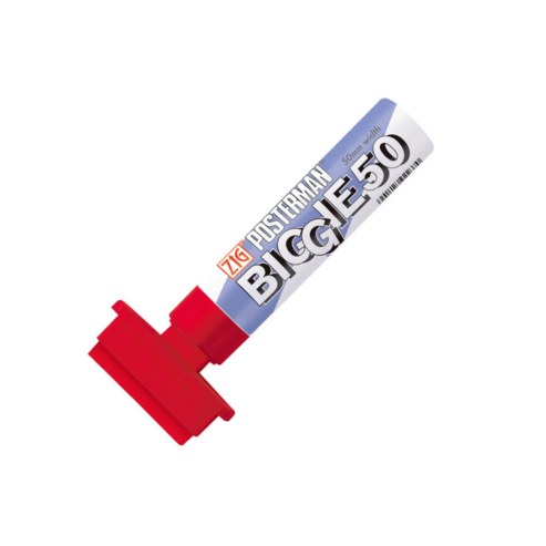Zig Kuretake POSTERMAN BIGGIE 50 PLUS 020 RED TIP SIZE: 50 mm AP-Certified, Water resistant after drying, Hi-Opaque, No mess, Lightfast, Odourless, Xylene Free, Professional quality, Made in Japan