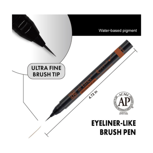 Zig Kuretake ai Liner Ultra Fine Brush Tip Pen – Sepia Color | Water-Based Pigment Ink | Perfect for Delicate Expressions in Comic, Manga & Illustration Drawing Pen | Made in Japan