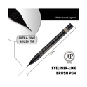 Zig Kuretake ai Liner Ultra Fine Brush Tip Pen – Grey Color | Water-Based Pigment Ink | Perfect for Delicate Expressions in Comic, Manga & Illustration Drawing Pen | Made in Japan