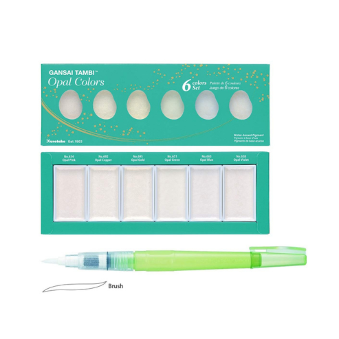 Zig KURETAKE GANSAI TAMBI �Opal Colors� 6 colors set WATERCOLOR SYSTEM BRUSH2O Medium COMBO SET