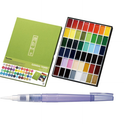 KURETAKE GANSAI TAMBI 48 colors set WITH ZIG WATERCOLOR SYSTEM BRUSH2O Large COMBO SE