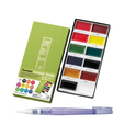 KURETAKE GANSAI TAMBI 12 colors set WITH ZIG WATERCOLOR SYSTEM BRUSH2O Large COMBO SET