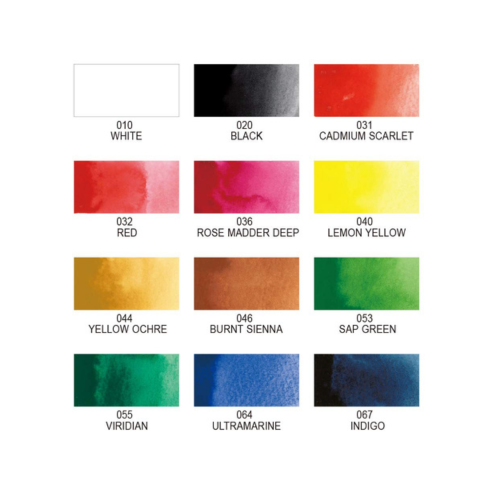 KURETAKE GANSAI TAMBI 12 colors set With ZIG WATERCOLOR SYSTEM BRUSH2O Detailer combo set