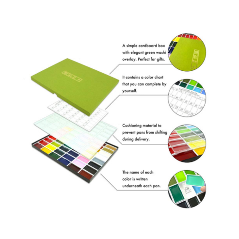 Zig Kuretake GANSAI TAMBI 5 Colors Special Combo Set, Watercolor Paint Set, Professional-quality for artists and crafters, AP-Certified, water colors for adult, Made in Japan