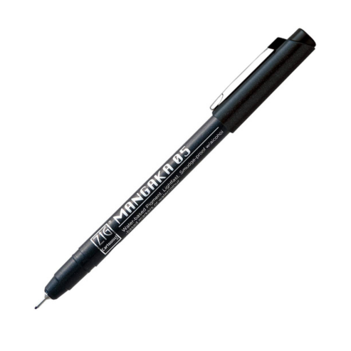 Zig Kuretake CARTOONIST MANGAKA Black 5 set,01,02,03,05,& fine brush pen for art, illustration, lettering, graphic designers, urban artists, paper crafters, AP-Certificated, Made in Japan