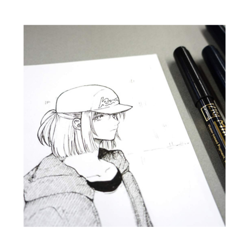 Zig Kuretake CARTOONIST MANGAKA Black 5 set,01,02,03,05,& fine brush pen for art, illustration, lettering, graphic designers, urban artists, paper crafters, AP-Certificated, Made in Japan