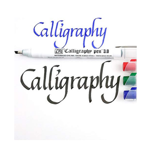 Zig Calligraphy Pen Set – 1mm Fine Tip Blue & Green Ink, Smooth Flow Water-Based Ink for Elegant Hand Lettering, Journaling, Greeting Cards & Art Projects. AP-Certified Japan