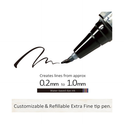Zig Kuretake Letter Pen COCOIRO, Body with Black Ink Refill Set, Flexible Extra Fine Brush Tip, Refillable marking Pen for Calligraphy, Hand Lettering, Made in Japan (POTTER'S PINK, Black)