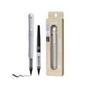 Zig Letter Pen COCOIRO, Body with Black Ink Refill Set, Flexible Extra Fine Brush Tip, Refillable marking Pen for Calligraphy, Hand Lettering, Made in Japan (FOG GRAY, Black)