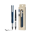 Zig Letter Pen COCOIRO, Body with Black Ink Refill Set, Flexible Extra Fine Brush Tip, Refillable marking Pen for Calligraphy, Hand Lettering, Made in Japan (DEEP BLUE, Black)