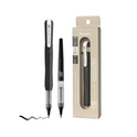 Zig Kuretake Letter Pen COCOIRO, Body with Black Ink Refill Set, Flexible Extra Fine Brush Tip, Refillable marking Pen for Calligraphy, Hand Lettering, Made in Japan (POTTER'S PINK, Black)
