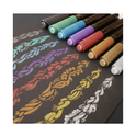 Zig FUDEBIYORI Brush Pens Metallic set of 3 perfect for lettering, illustration on dark papers, art, calligraphy, journaling, Archival quality, Odourless, Flexible brush tip. AP-Certified JAPAN