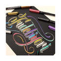 Zig FUDEBIYORI Brush Pens Metallic set of 3 perfect for lettering, illustration on dark papers, art, calligraphy, journaling, Archival quality, Odourless, Flexible brush tip. AP-Certified JAPAN