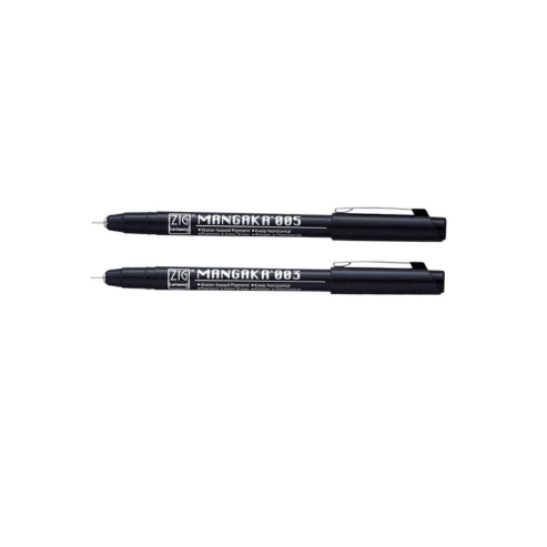 Zig CARTOONIST MANGAKA 010 Black Pigment CNM-003,005 Pack of 2 Micron Liner Pens for Art,Illustration,Lettering,Graphic Designers,Paper Crafters and much more. AP-Certificated JAPAN