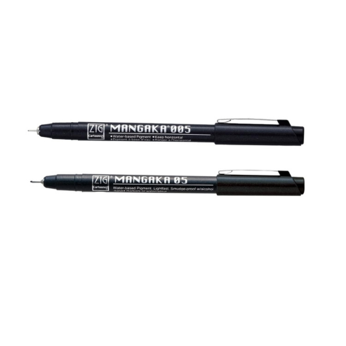 Zig CARTOONIST MANGAKA 010 Black Pigment CNM-005,05 Pack of 2 Micron Liner Pens for Art,Illustration,Lettering,Graphic Designers,Paper Crafters and much more. AP-Certificated JAPAN
