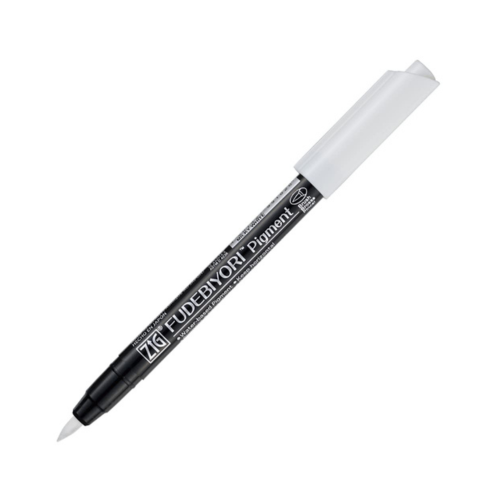 Zig FUDEBIYORI PIGMENT 000 Milky White 010 Black & CARTOONIST MANGAKA 01, 03,05 2 Brush Pen and 3 Fineliner Pens 010 BLACK Illustration Special Set Flexible Brush Tip,