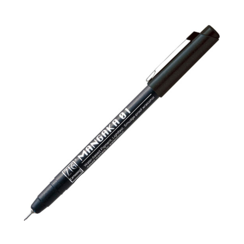 Zig FUDEBIYORI PIGMENT 000 Milky White 010 Black & CARTOONIST MANGAKA 01, 05,08 2 Brush Pen and 3 Fineliner Pens 010 BLACK Illustration Special Set Flexible Brush Tip,