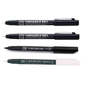Zig FUDEBIYORI PIGMENT 000 Milky White 010 Black & CARTOONIST MANGAKA 003, 005 2 Brush Pen and 3 Fineliner Pens 010 BLACK Illustration Special Set Flexible Brush Tip