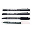 Zig FUDEBIYORI PIGMENT 000 Milky White & CARTOONIST MANGAKA 01,003, 005 1 Brush Pen and 3 Fineliner Pens 010 BLACK Illustration Special Set Flexible Brush Tip, Made in Japan