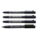 Zig FUDEBIYORI PIGMENT 010 Black & CARTOONIST MANGAKA 01,003, 005 1 Brush Pen and 3 Fineliner Pens 010 BLACK Illustration Special Set Flexible Brush Tip, Made in Japan