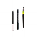 Zig KURETAKE Special Set, Illustration Basic Set 2 Black Markers and 1 White Brush Pen [CBK-55P,CNM-05,BP-24] for Manga Drawing, Lettering and Calligraphy, Professional Artist Quality
