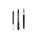 Zig KURETAKE Special Set, Illustration Basic Set, 2 Black Markers and 1 White Brush Pen [CBK-55P,CNM-01,BP-22] for Manga Drawing, Lettering and Calligraphy, Professional Artist Quality