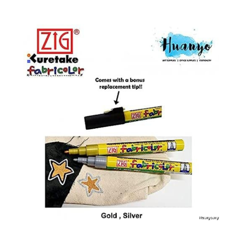 Zig FABRICOLOR 101 WHITE & 102 BLACK (FABRIC MARKER) MADE IN JAPAN