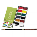 ZIG KURETAKE GANSAI TAMBI 12 COLORS SET CARTOONIST MENSO BRUSH Medium NATURAL HAIR